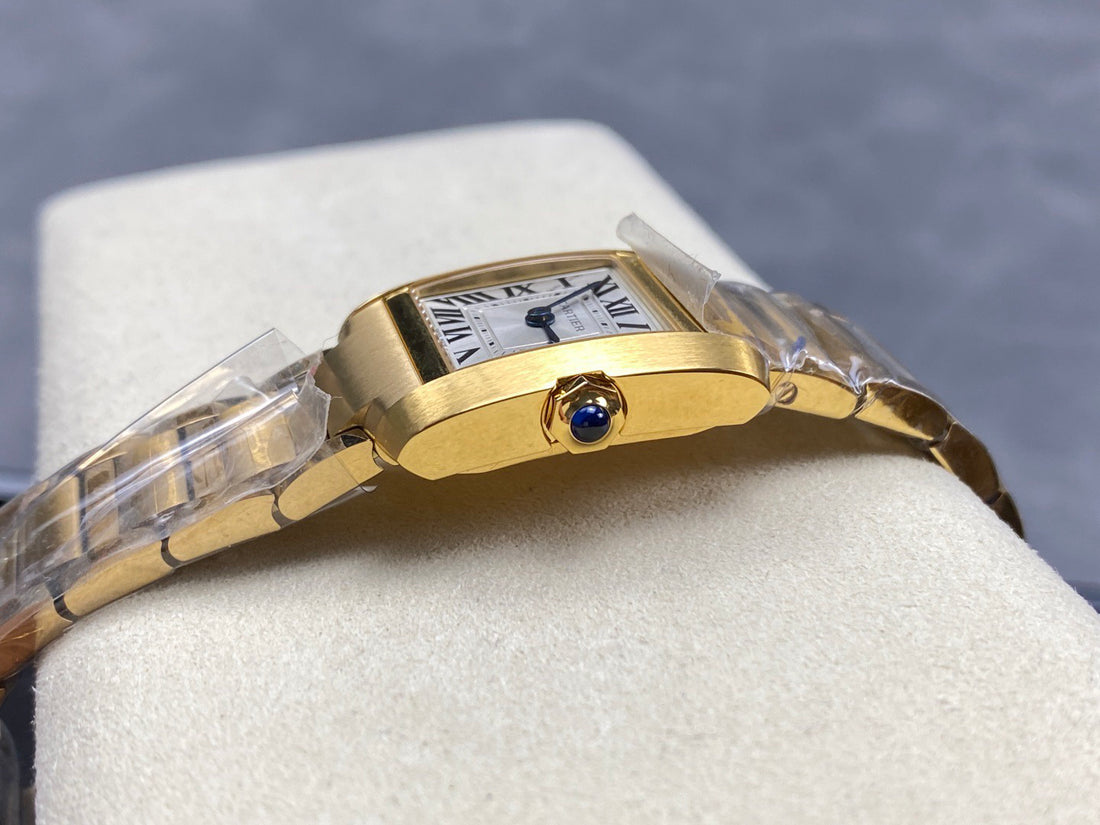 Rectangular Case Watch, Yellow Gold Tone, Small Model
