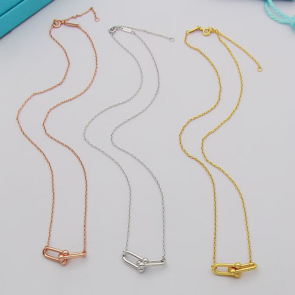Link Pendant Necklace, Rose Gold Tone