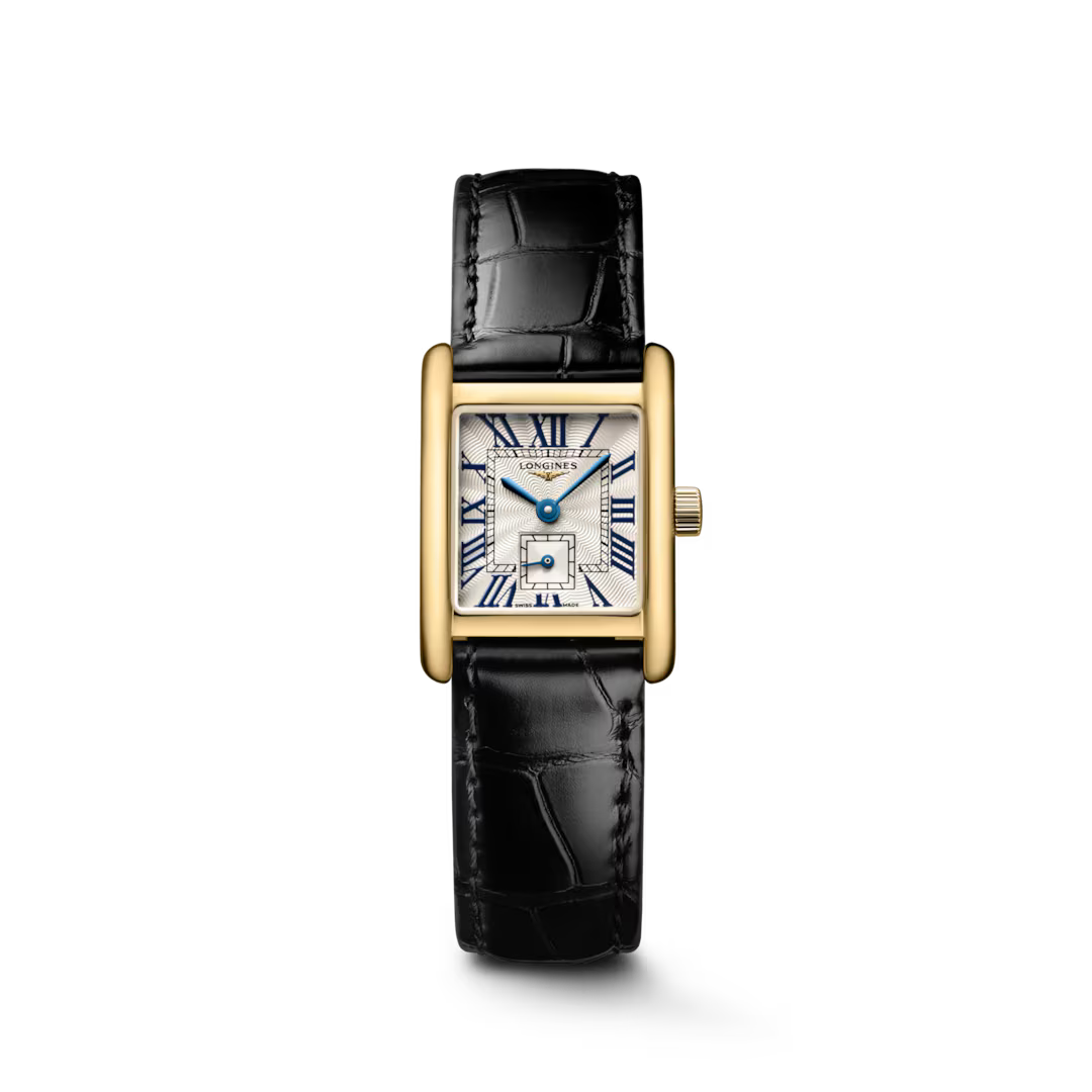 Rectangular Case Watch, 18K, Yellow Gold Tone