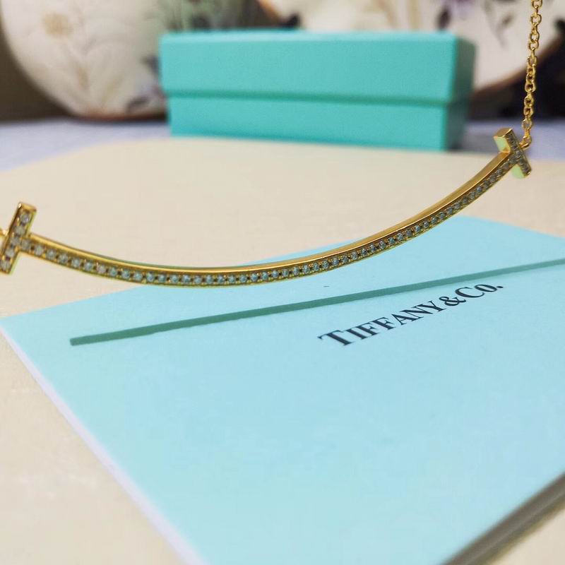 Smile Bar Pendant Necklace, White Gold Tone