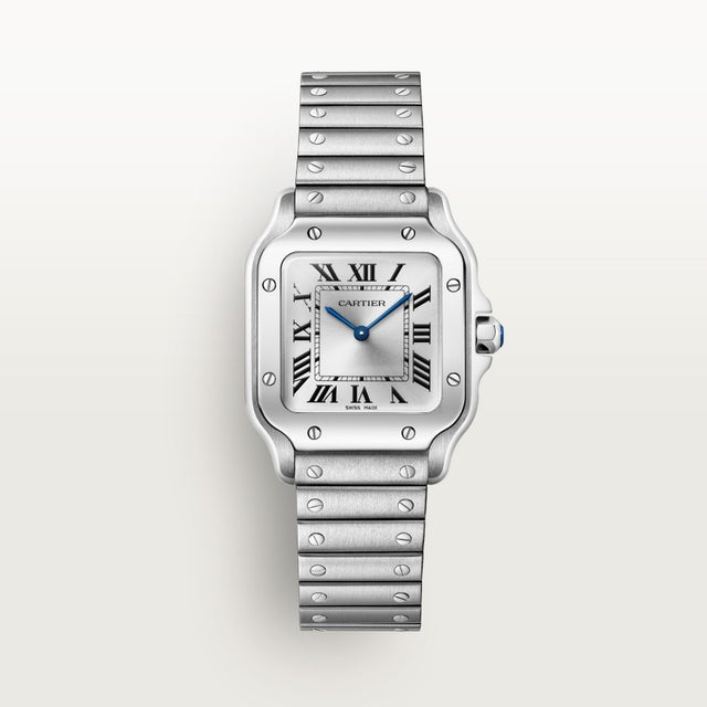 Square Case Watch, Steel, Small Model