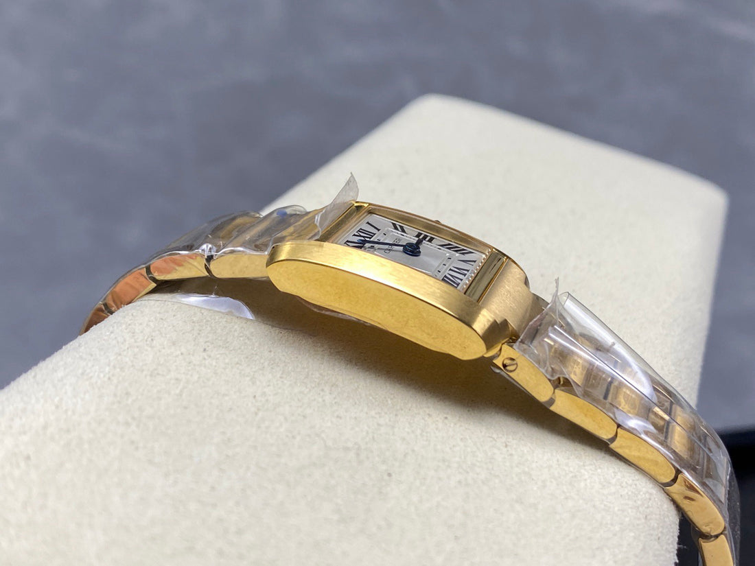 Rectangular Case Watch, Yellow Gold Tone, Medium Model