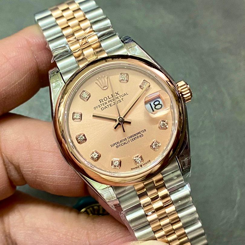 Classic Date Watch, Yellow Gold Tone, Steel, 31 mm