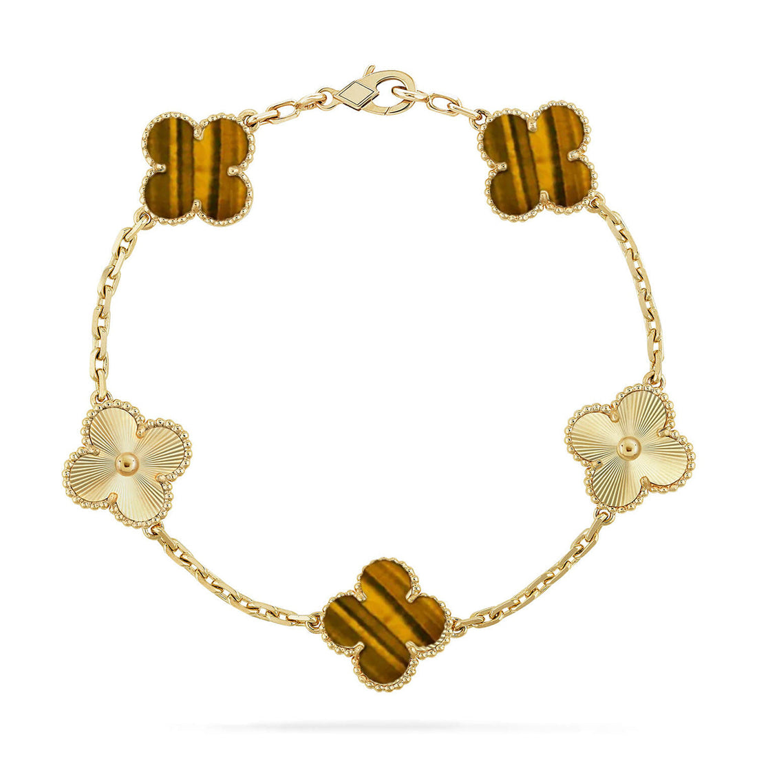 Quatrefoil 5 Motifs Bracelet, Tiger Eye