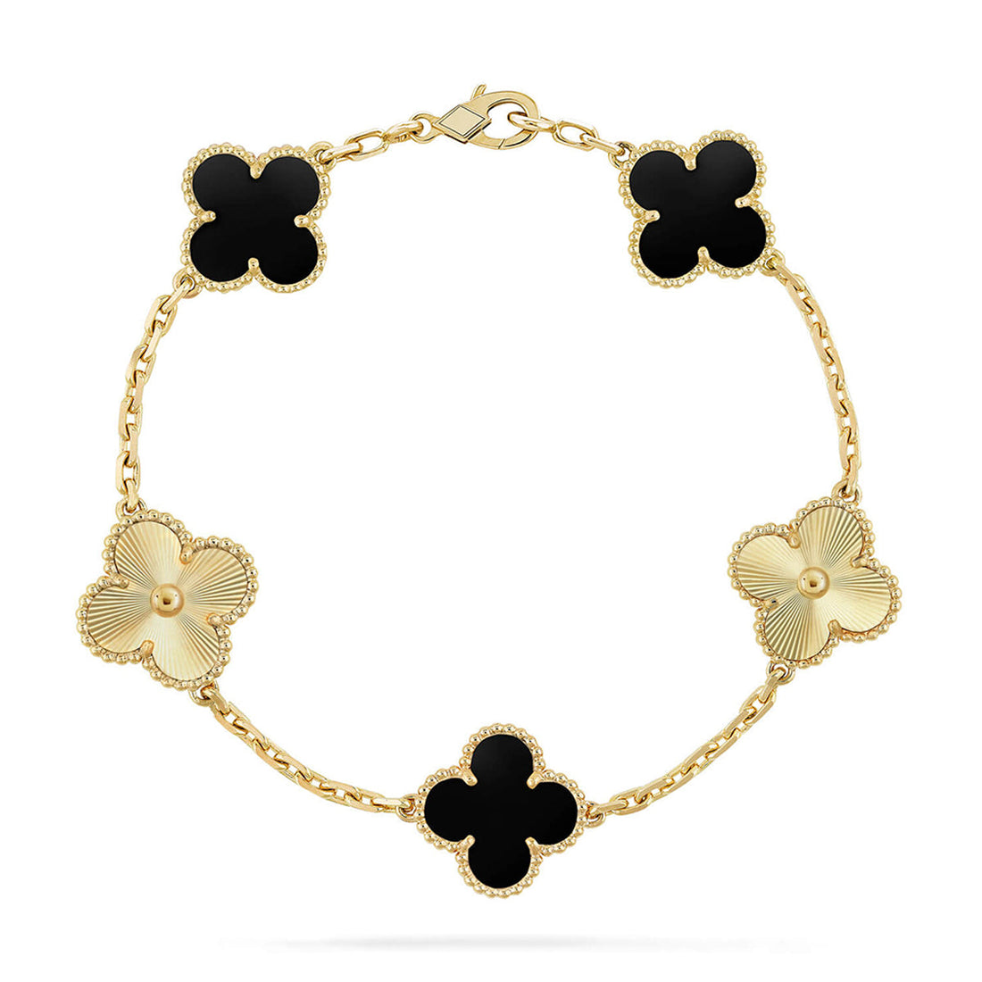 Quatrefoil 5 Motifs Bracelet, Onyx