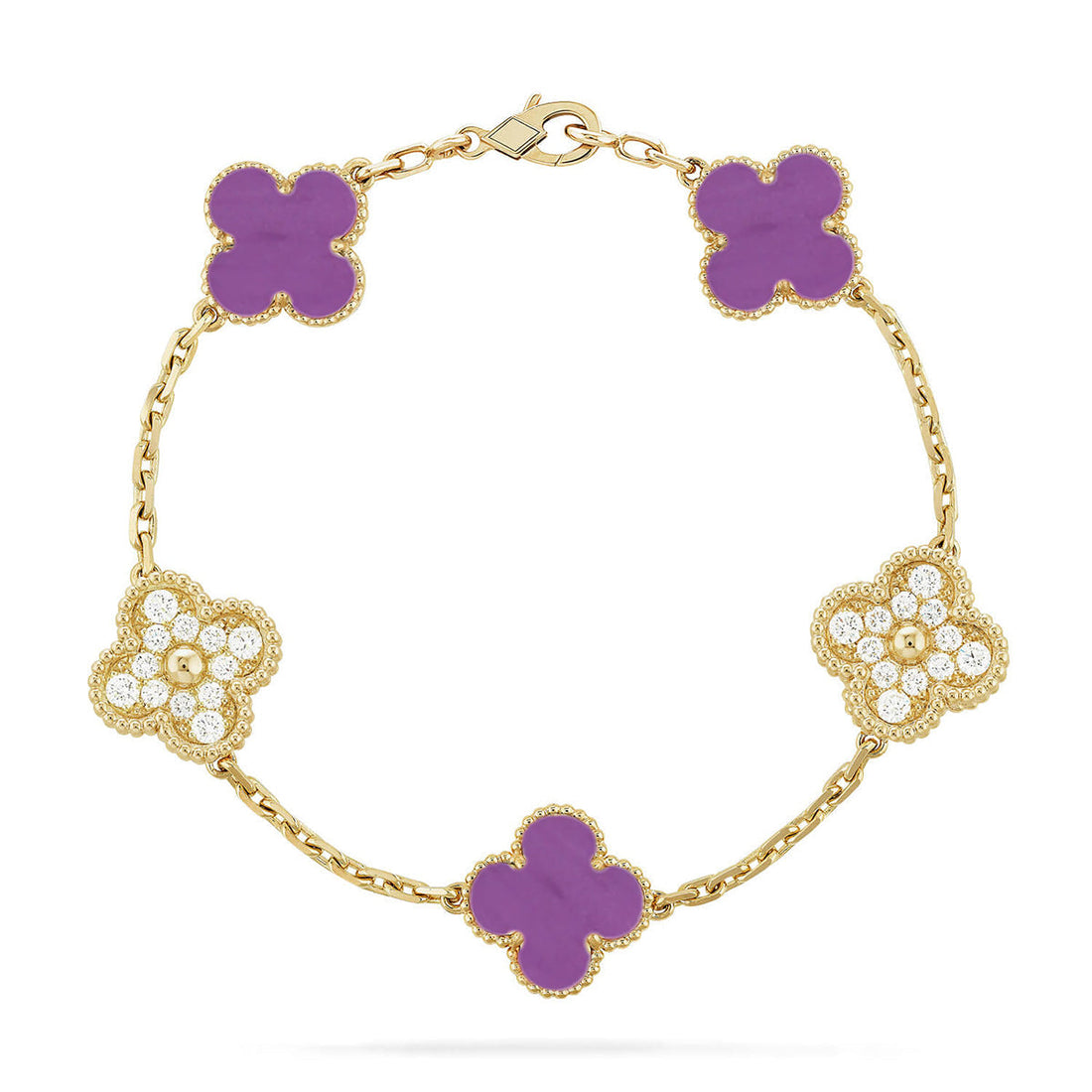 Quatrefoil 5 Motifs Bracelet, Violet