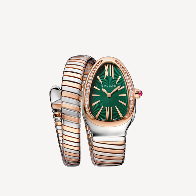 Coiled Band Watch, Rose Gold Tone, Stone-Set, 35 mm, Size S