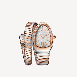 Coiled Band Watch, Rose Gold Tone, Steel, Stone-Set, 35 mm