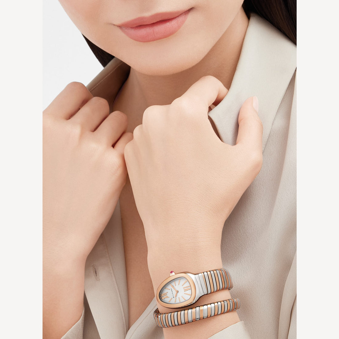 Coiled Band Watch, Rose Gold Tone, Steel, 35 mm