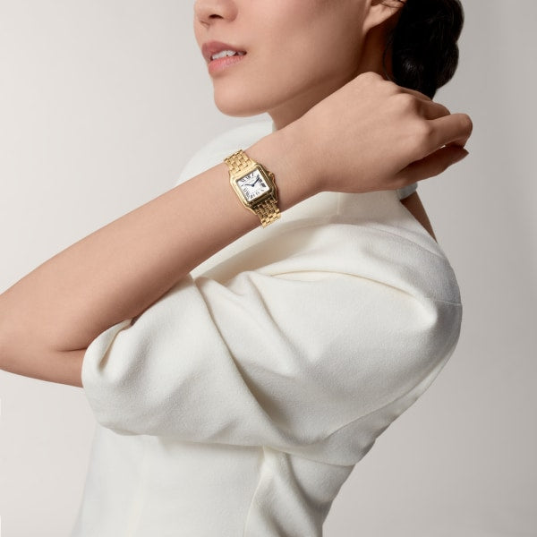 Square Link-Bracelet Watch, Yellow Gold Tone, Medium Model