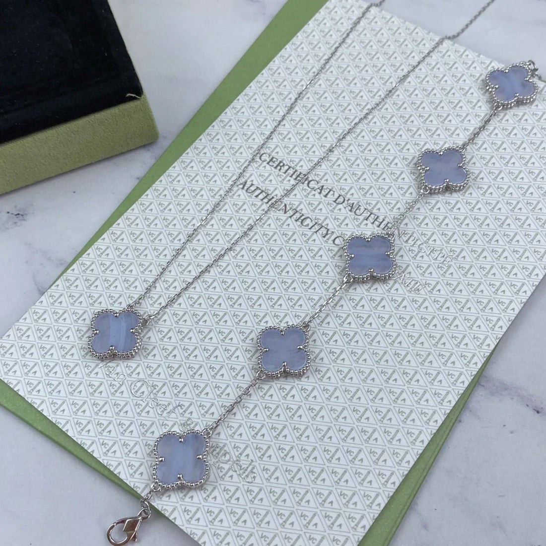 Quatrefoil 5 Motifs Bracelet, Purple Chalcedony