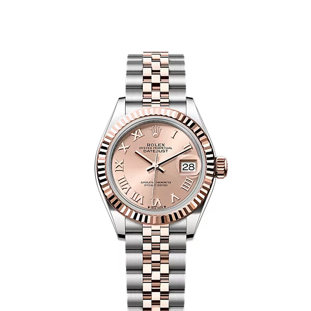 Classic Date Watch, Rose Gold Tone, Steel, 28 mm
