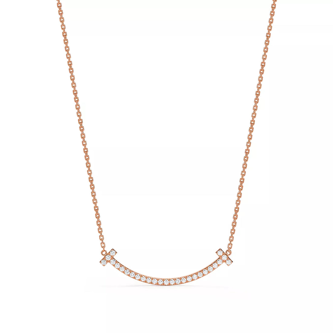 Smile Bar Pendant Necklace, Rose Gold Tone