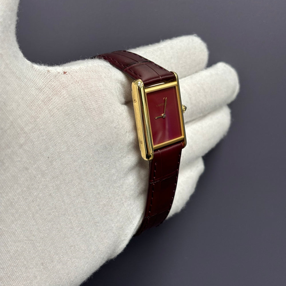 Rectangular Case Watch, Yellow Gold Tone, Medium Model