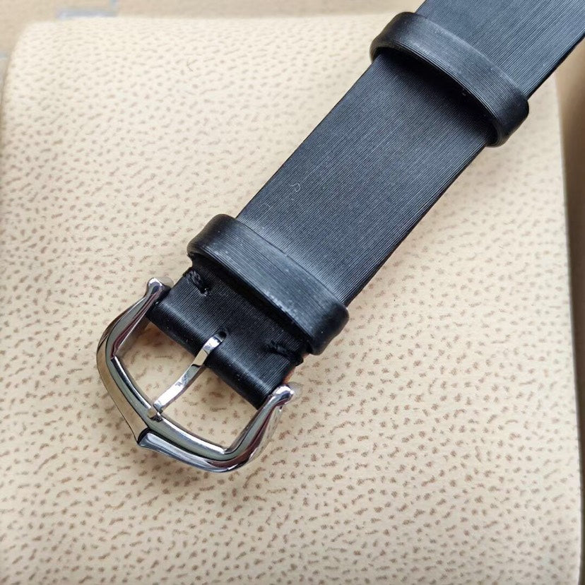 Rectangular Case Watch, White Gold Tone, Stone-Set, White, Small Model