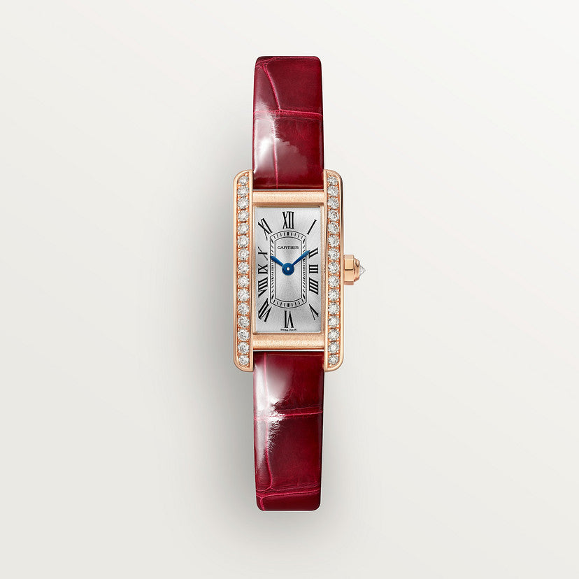 Rectangular Case Watch, Yellow Gold Tone, Stone-Set, Mini Model