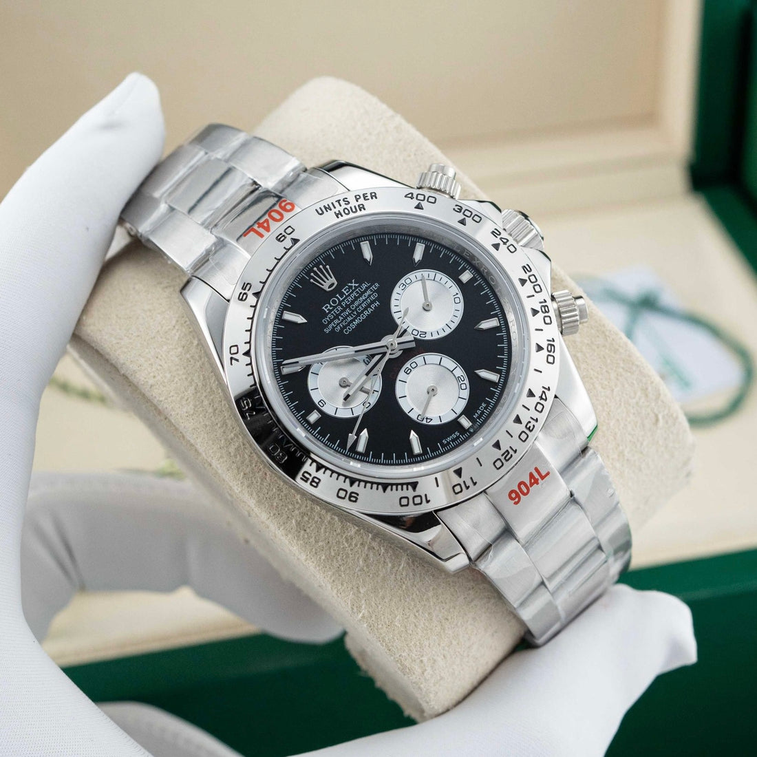 Chronograph Racing Watch, White Gold Tone, White, 40 mm