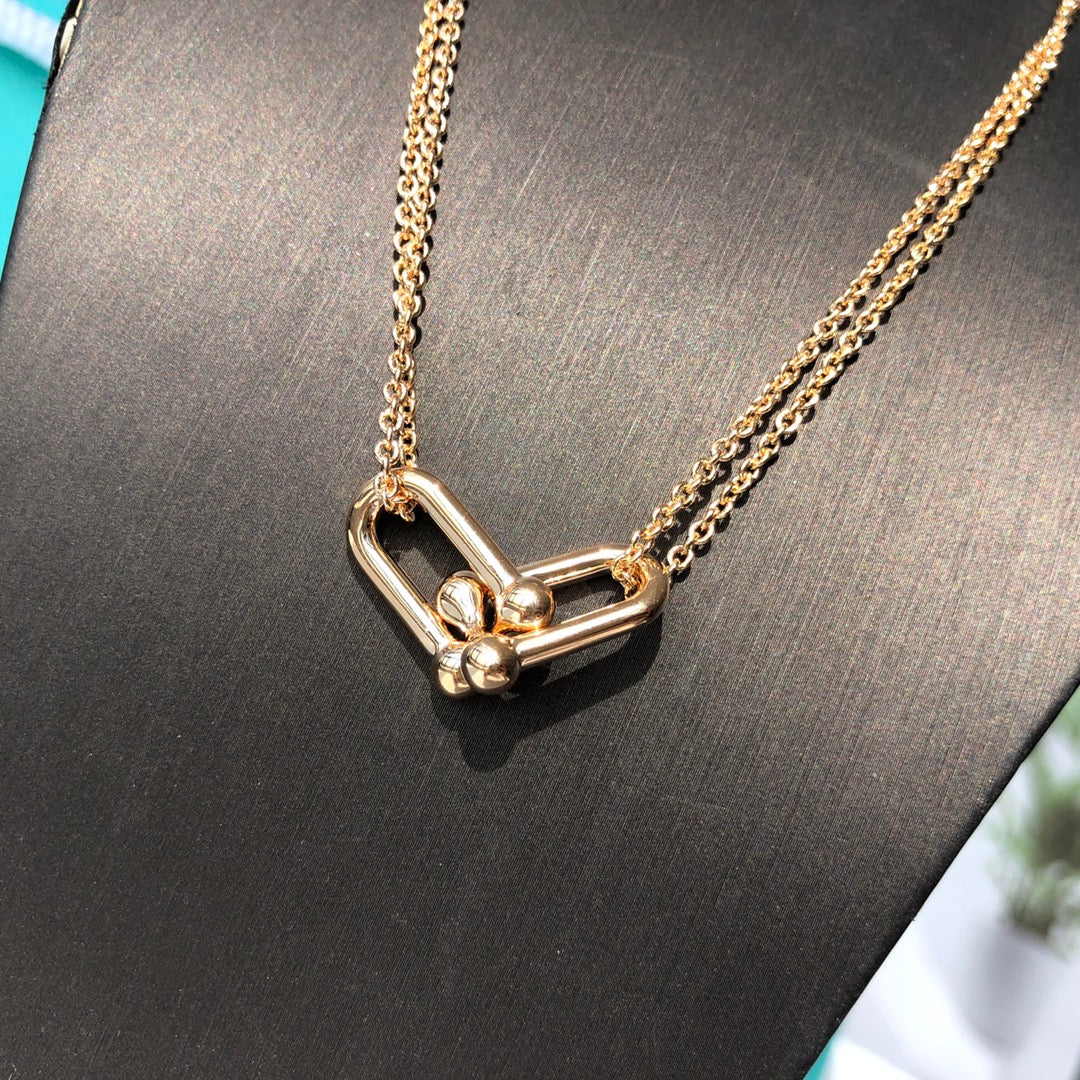 Link Pendant Necklace, Rose Gold Tone