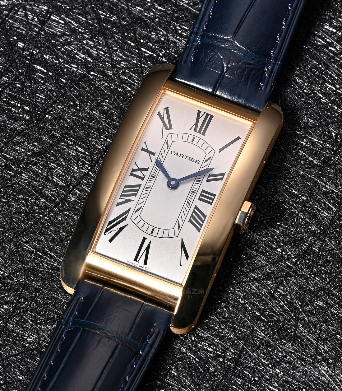 Rectangular Case Watch, Yellow Gold Tone, Mini Model