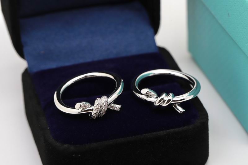 Knot Ring, White Gold Tone