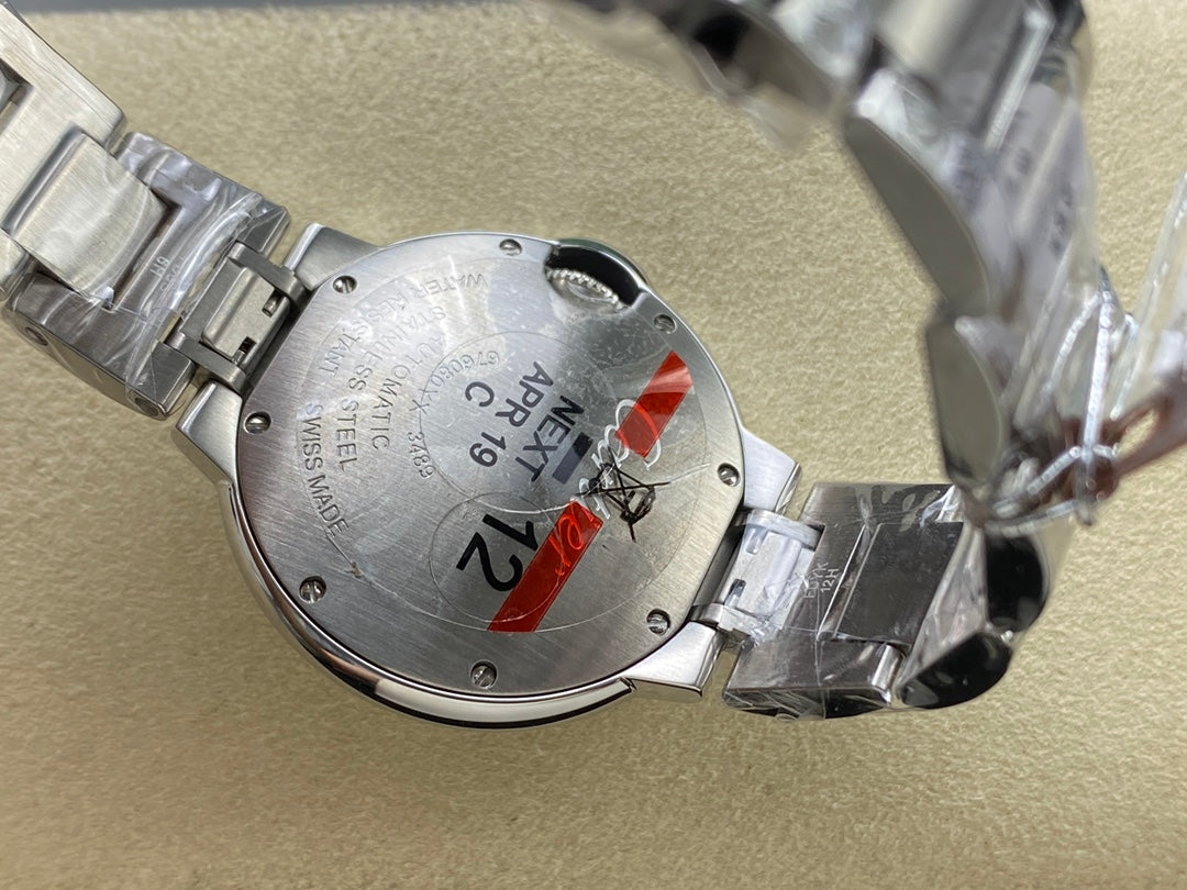 Round Domed Case Watch, White Gold Tone, Stone-Set, White, Small Model