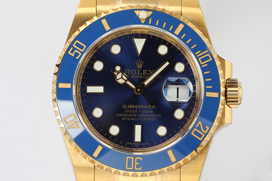 Dive-Style Watch, Yellow Gold Tone, 41 mm