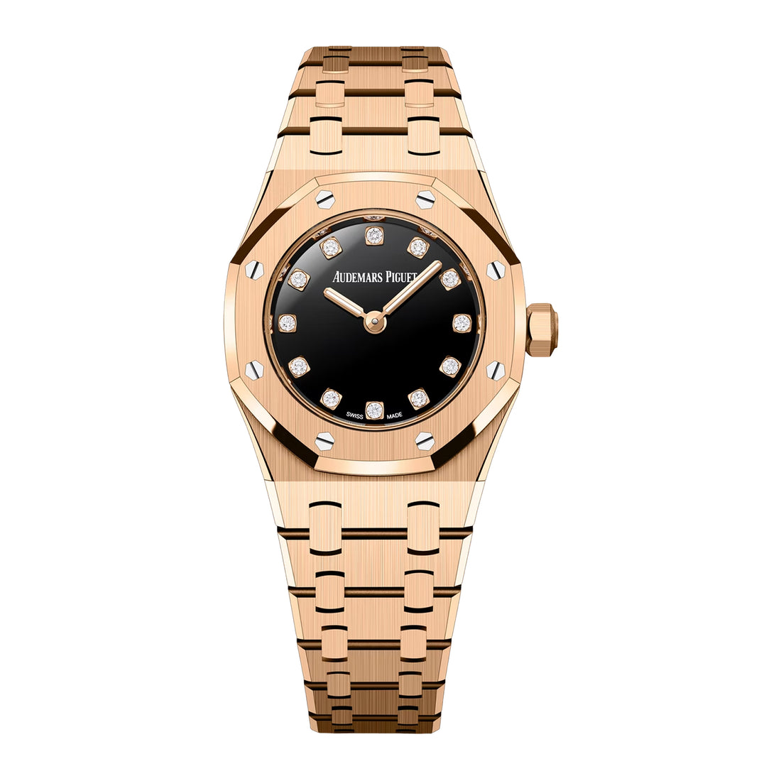 Octagonal Bezel Watch, Rose Gold Tone, 23 mm