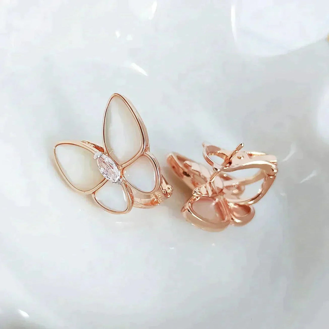 Butterfly Mother-of-Pearl Pavé Earrings