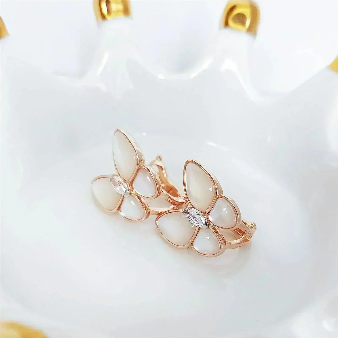 Butterfly Mother-of-Pearl Pavé Earrings
