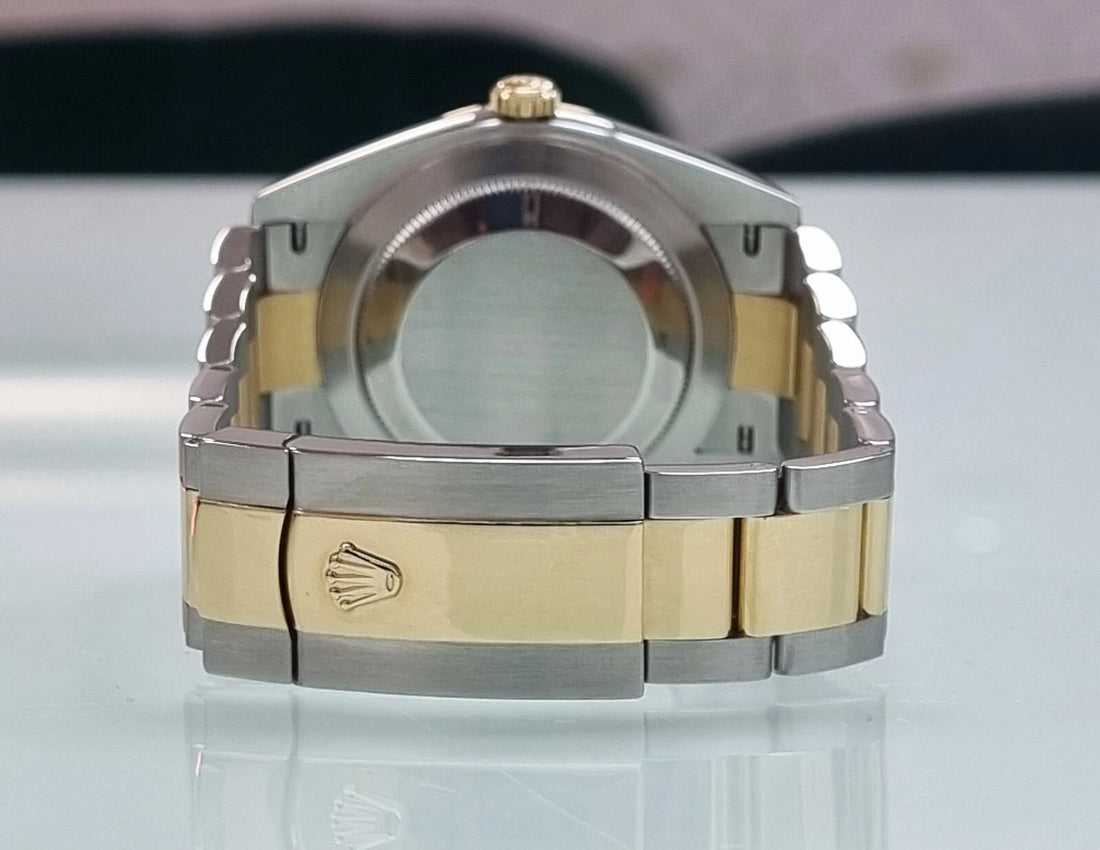 Classic Date Watch, Yellow Gold Tone, Stone-Set, 28 mm