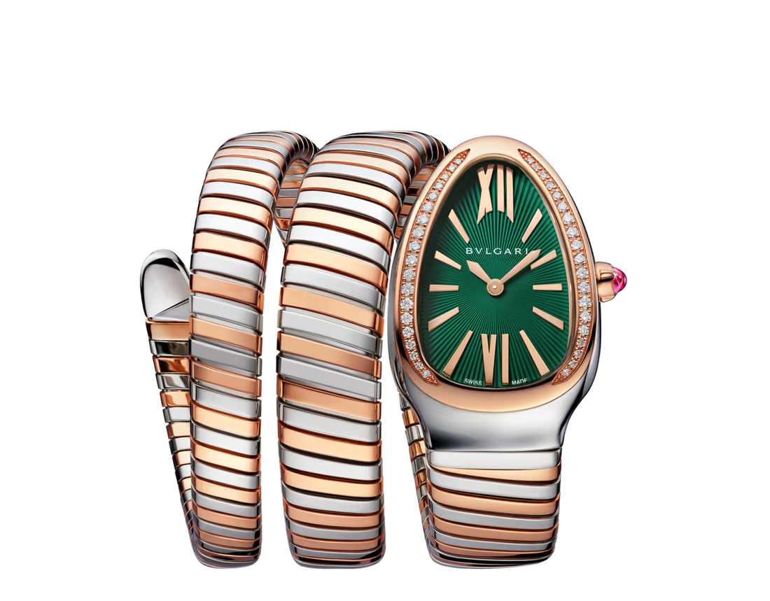Coiled Band Watch, Rose Gold Tone, Stone-Set, 35 mm, Size M