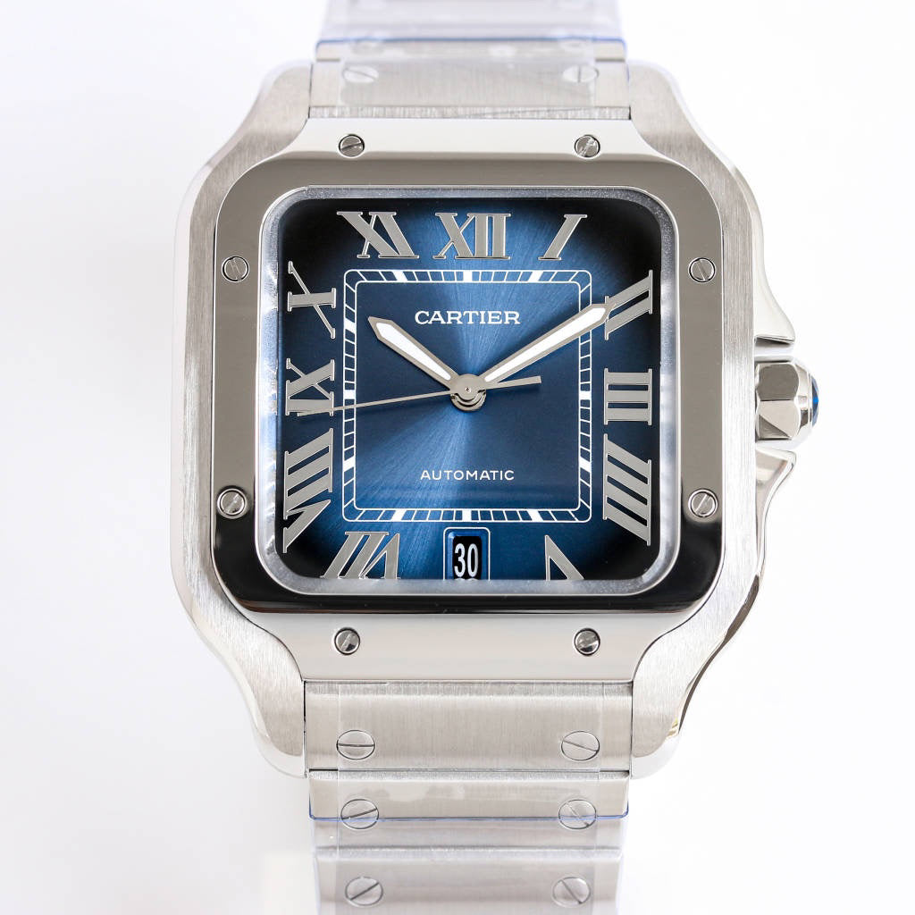 Square Case Watch, Steel, Large Model