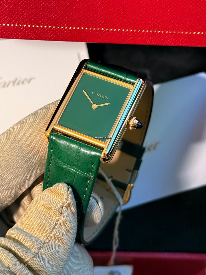 Rectangular Case Watch, Yellow Gold Tone, Medium Model