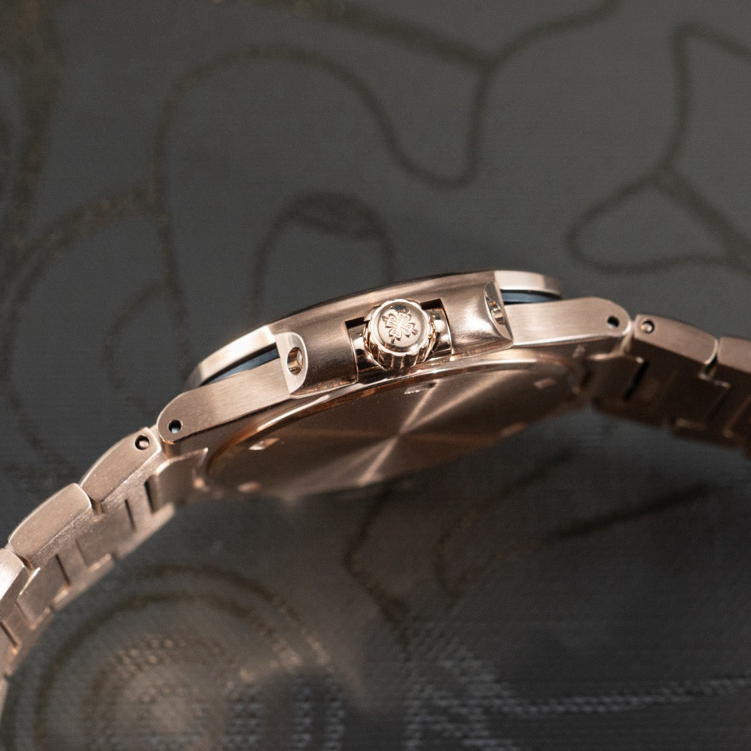 Porthole Case Watch, Rose Gold Tone, Stone-Set