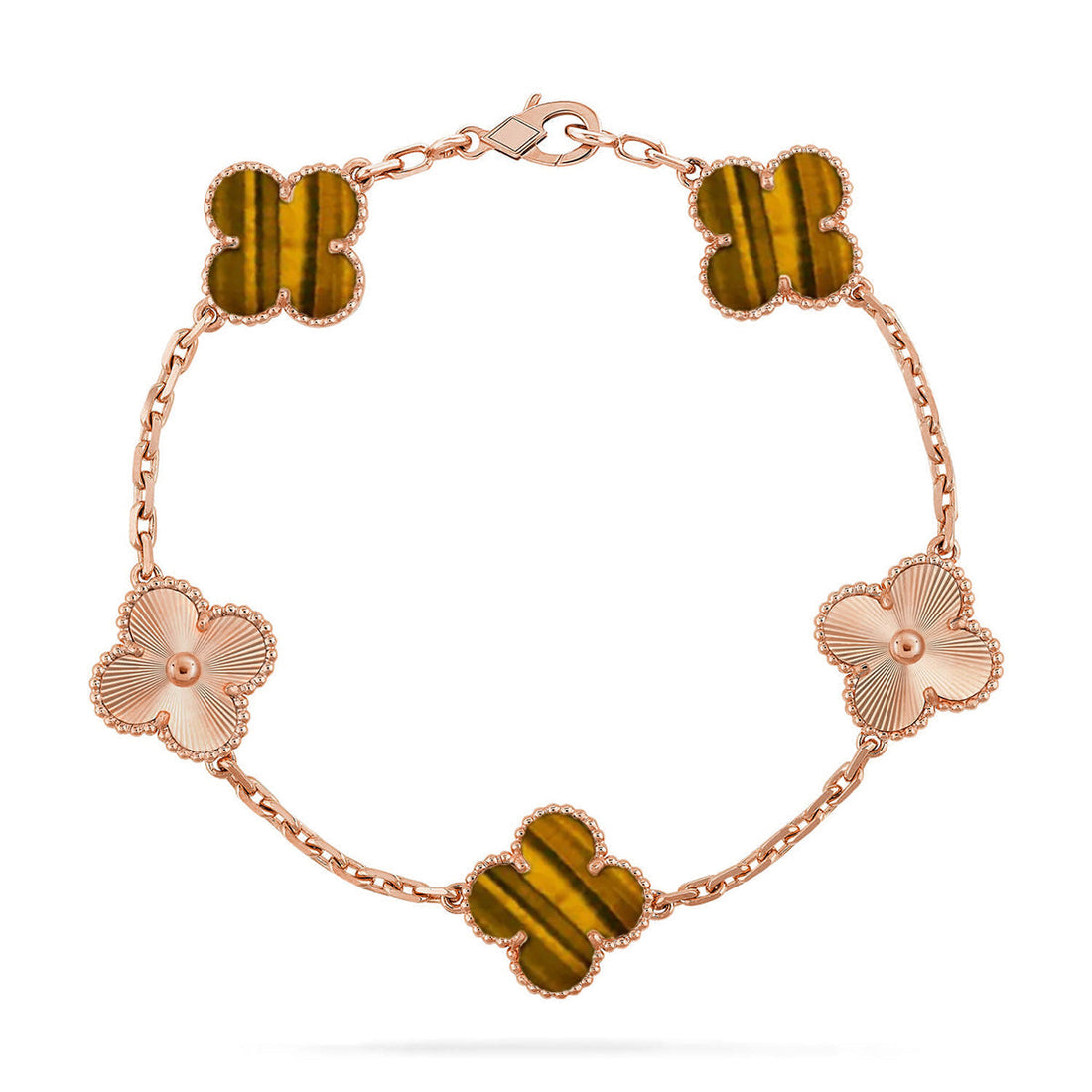 Quatrefoil 5 Motifs Bracelet, Tiger Eye