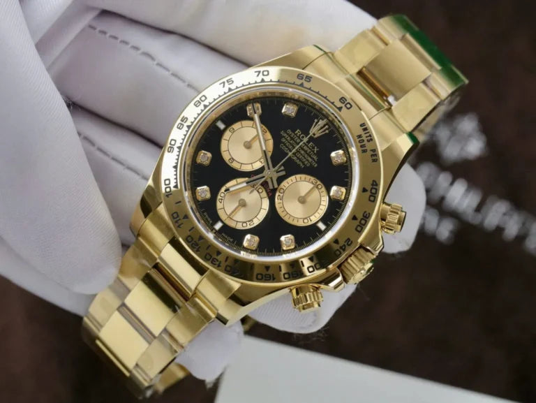 Chronograph Racing Watch, Yellow Gold Tone, 40 mm