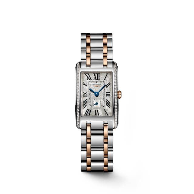 Rectangular Case Watch, 18K, Rose Gold Tone, Steel
