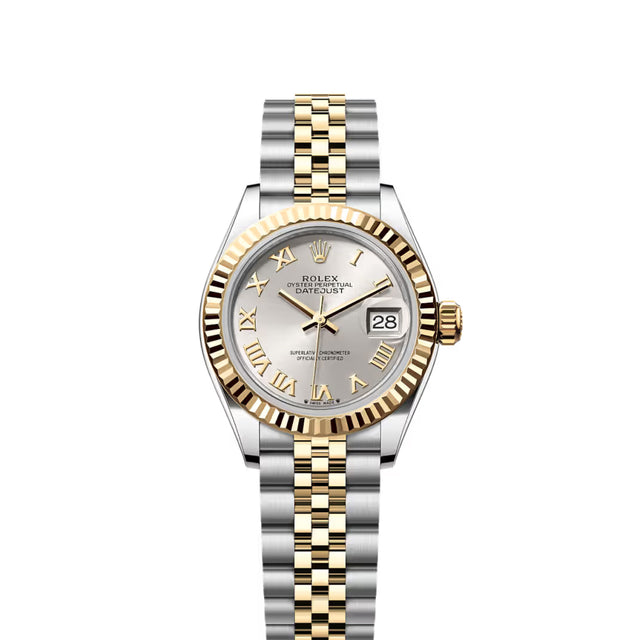 Classic Date Watch, Yellow Gold Tone, Steel, 28 mm