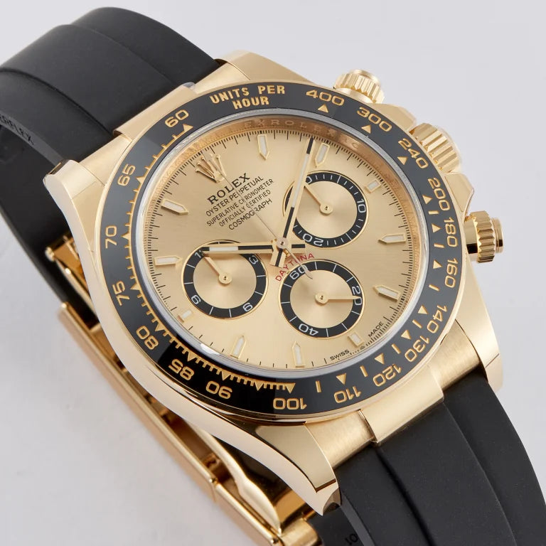 Chronograph Racing Watch, Yellow Gold Tone, 40 mm