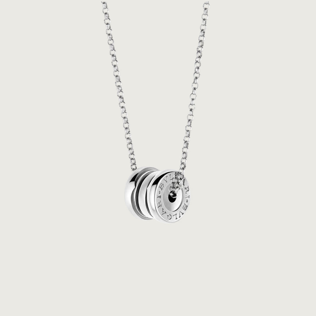 Spiral Pendant Necklace, White Gold Tone