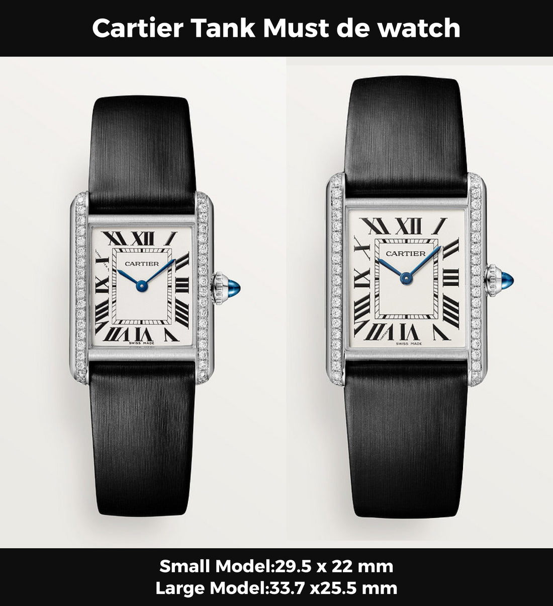 Rectangular Case Watch, White Gold Tone, Stone-Set, White, Small Model