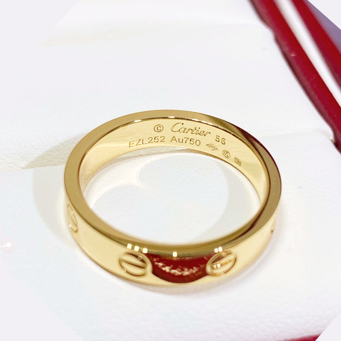 Screw-Motif Band Ring, Small Model, Yellow Gold Tone