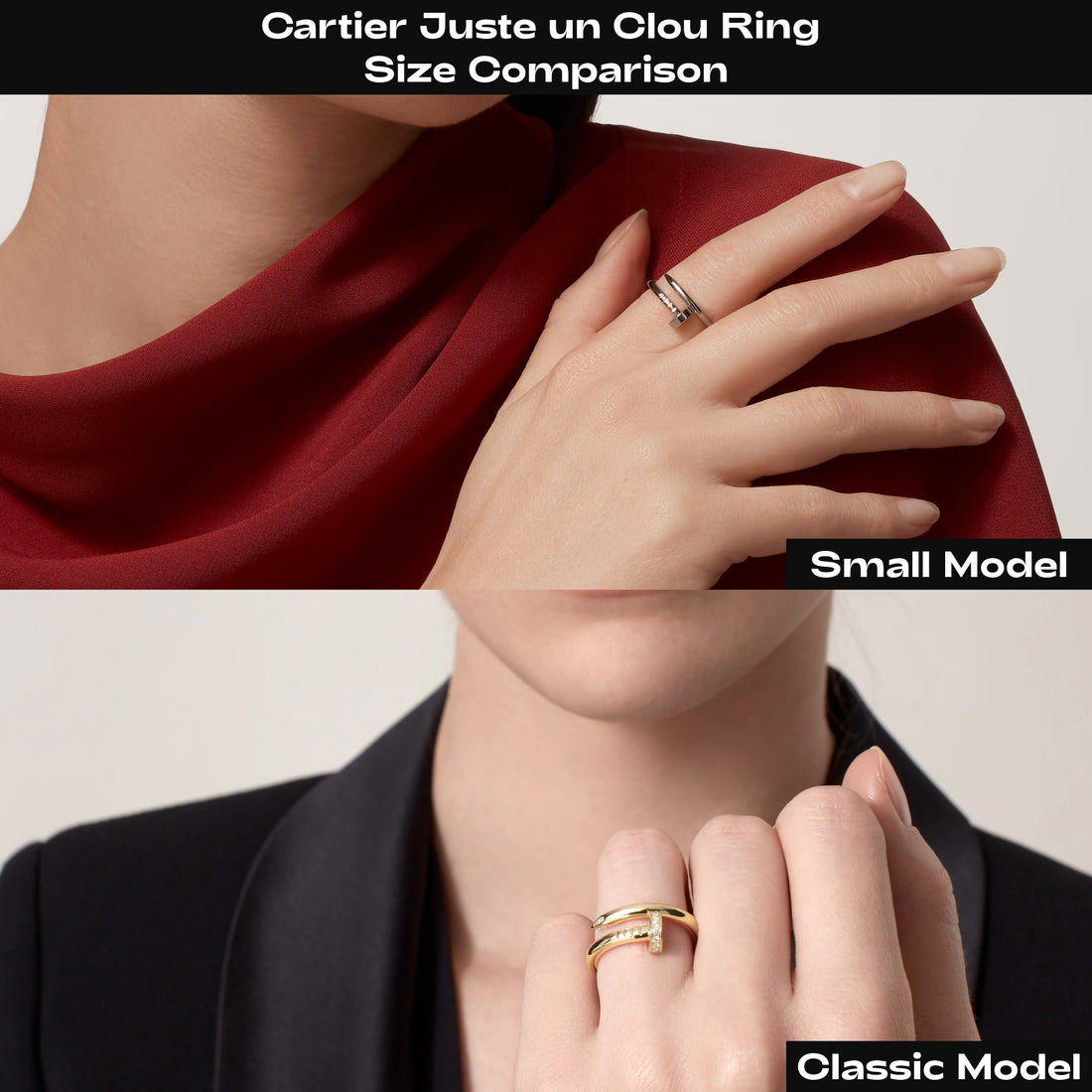 Wrapped Nail Ring, Stone-Set, Rose Gold Tone