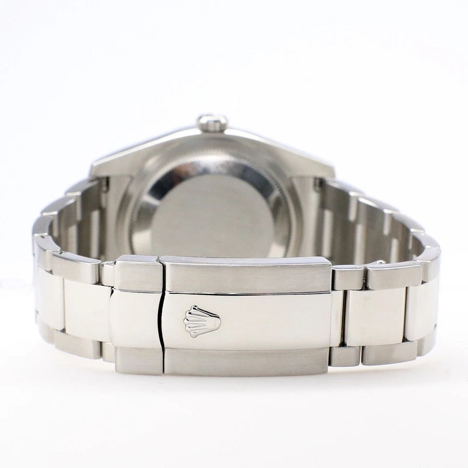 Classic Date Watch, White Gold Tone, Steel, Stone-Set, 36 mm