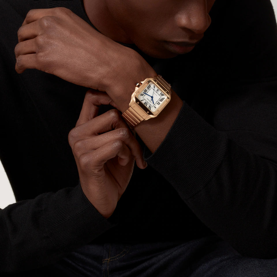 Square Case Watch, Rose Gold Tone, Large Model