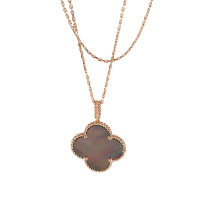 Quatrefoil Long Necklace, 1 Motifs, Rose Gold Tone