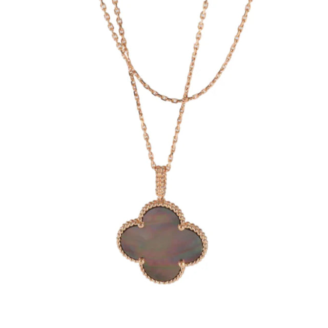 Quatrefoil Long Necklace, 1 Motifs, Rose Gold Tone