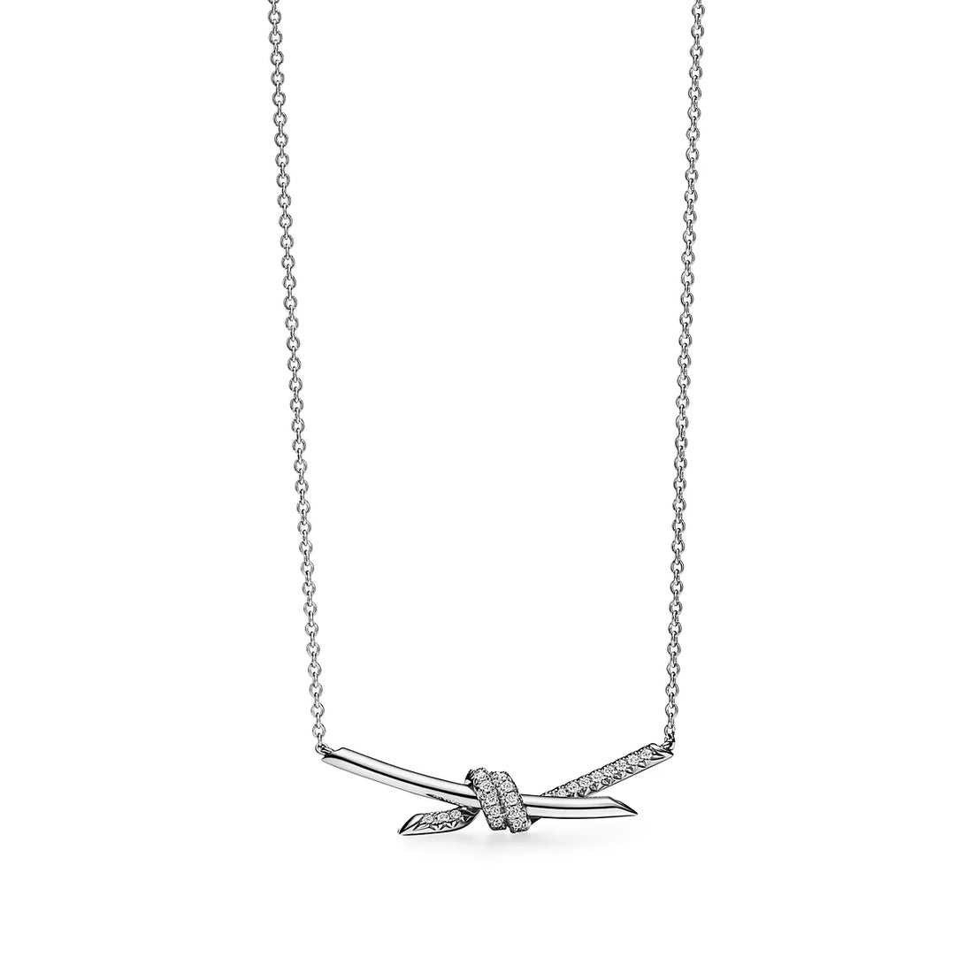 Knot Pendant Necklace, Rose Gold Tone