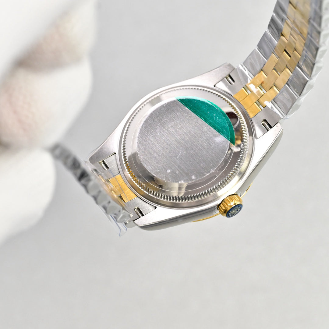 Classic Date Watch, Yellow Gold Tone, Steel, 31 mm