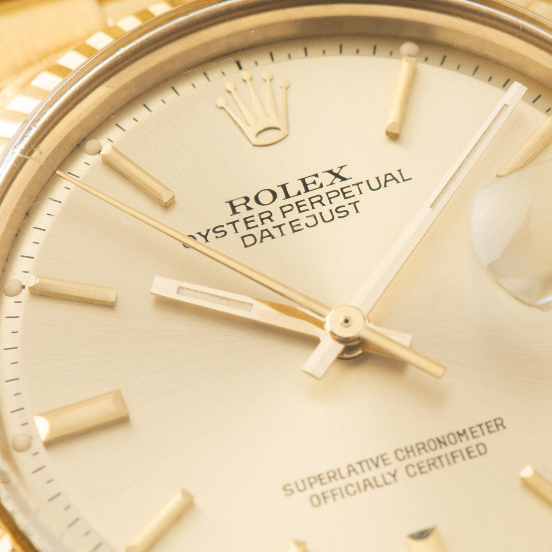 Classic Date Watch, Yellow Gold Tone, Steel, 31 mm
